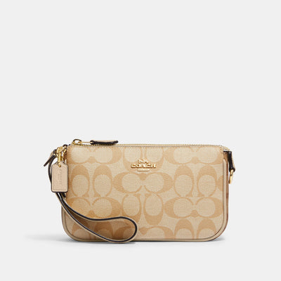 코치 COACH Outlet nolita 19 in blocked signature canvas,gold/light khaki/ivory multi