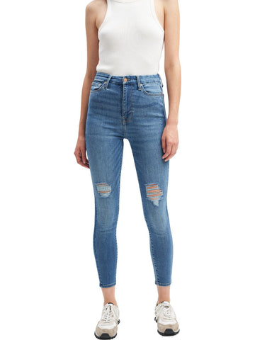 7 For All Mankind aubrey womens high rise destroyed skinny jeans