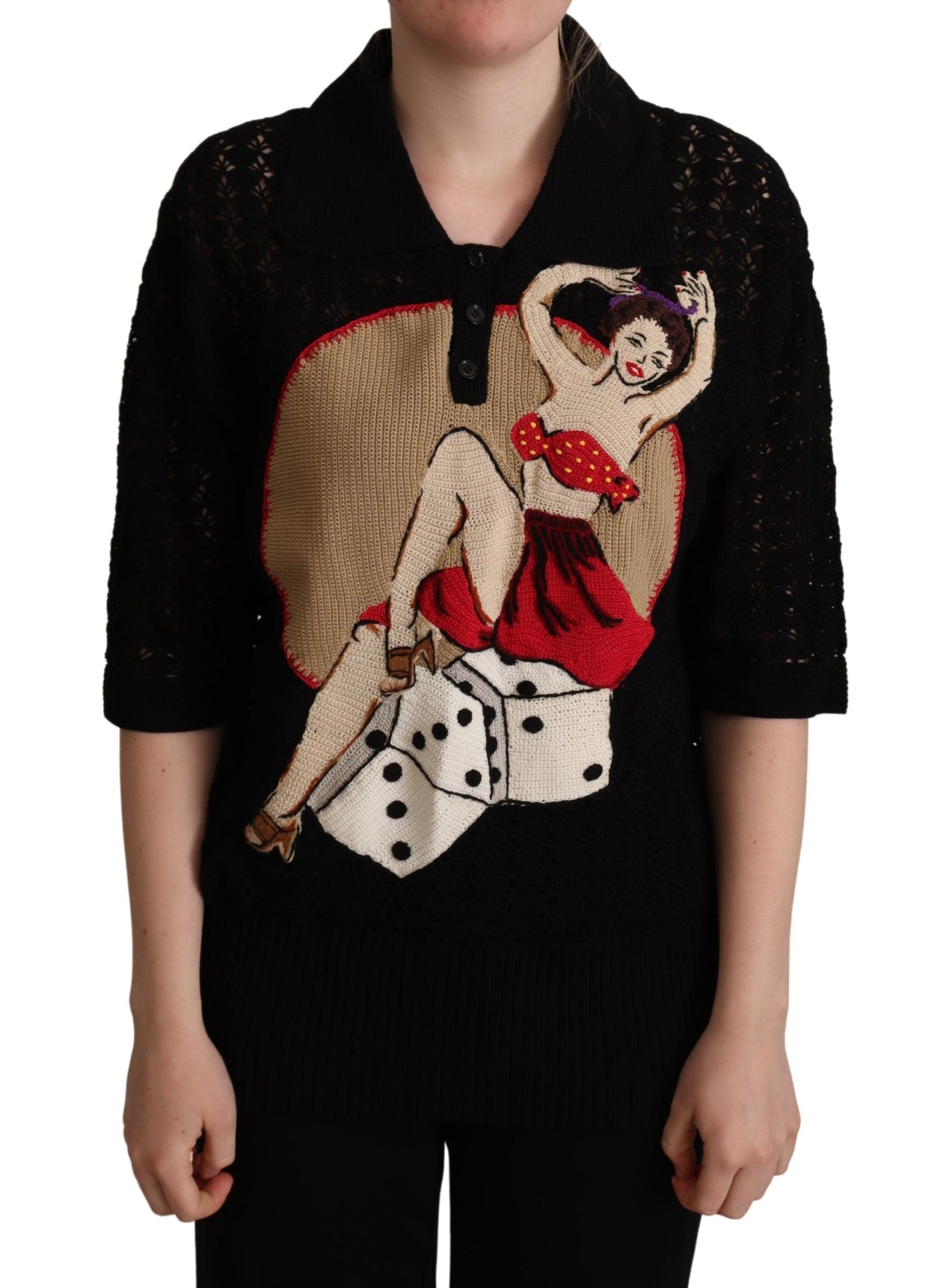 DOLCE & GABBANA Dolce & Gabbana  Embroide Knitted Cotton Women's Sweater