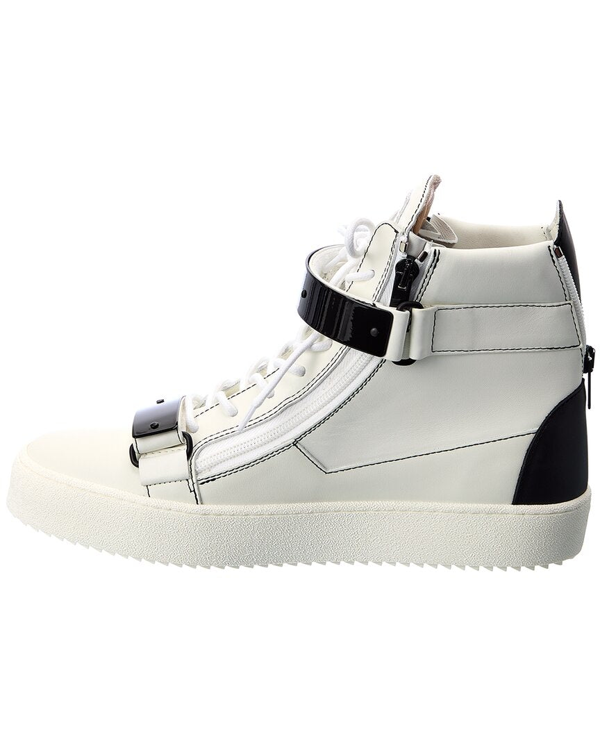 højt position vært Giuseppe Zanotti May London Leather Sneaker In White | ModeSens