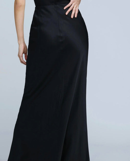 L'Agence Zeta Long Skirt in Black | Shop Premium Outlets