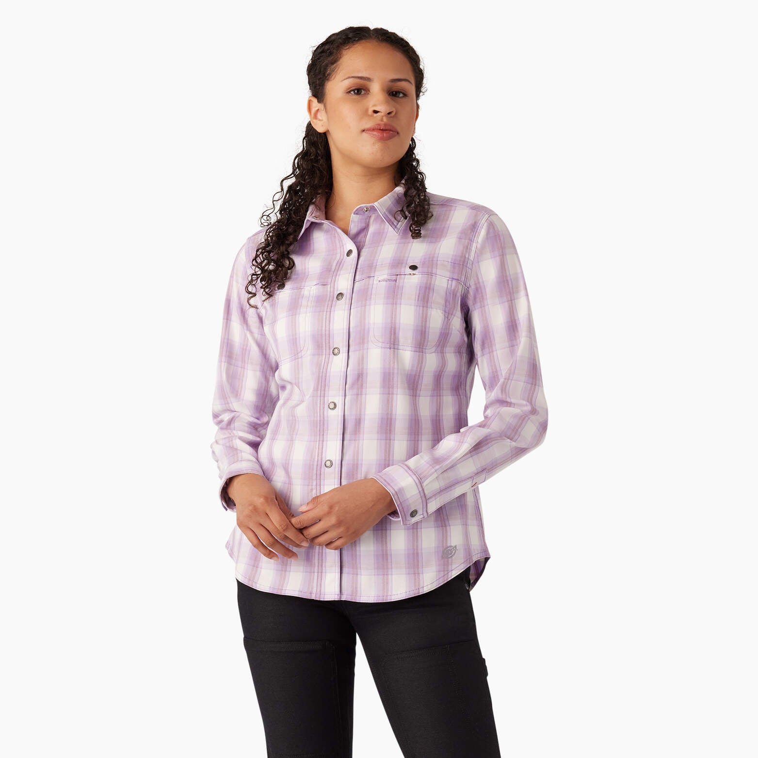 Shop Dickies Women's Cooling Roll-tab Work Shirt In Purple