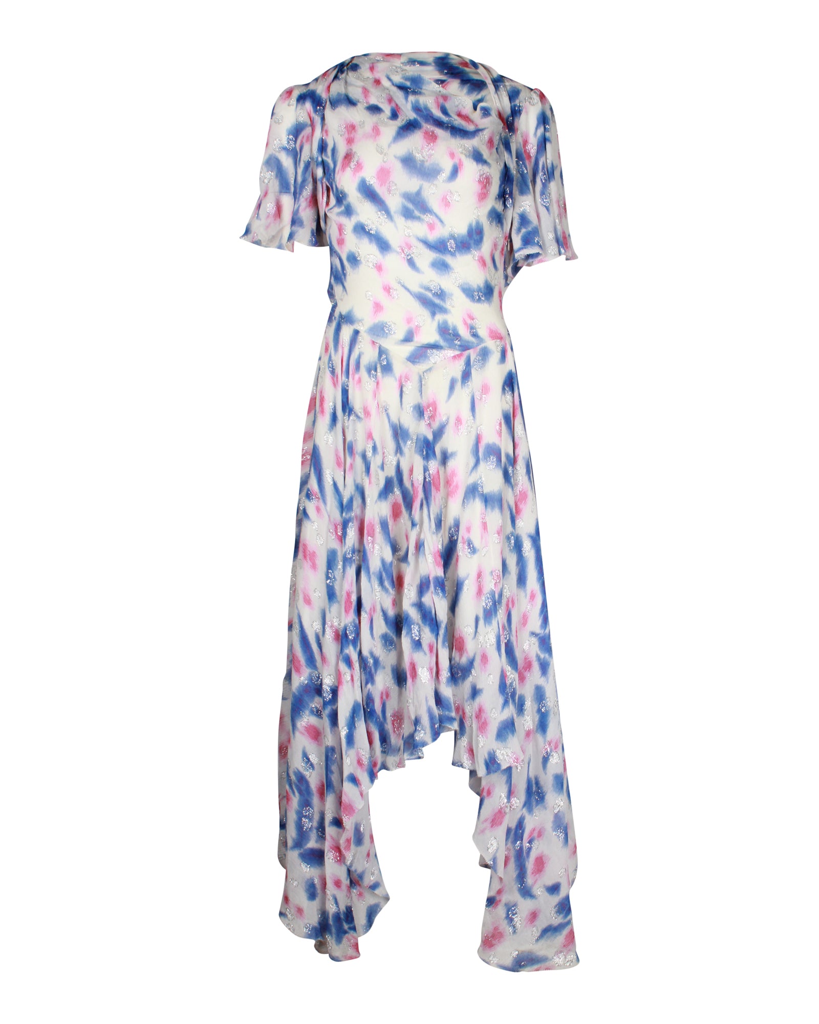 Shop Isabel Marant Namala Cutout Printed Dress In Multicolor Silk