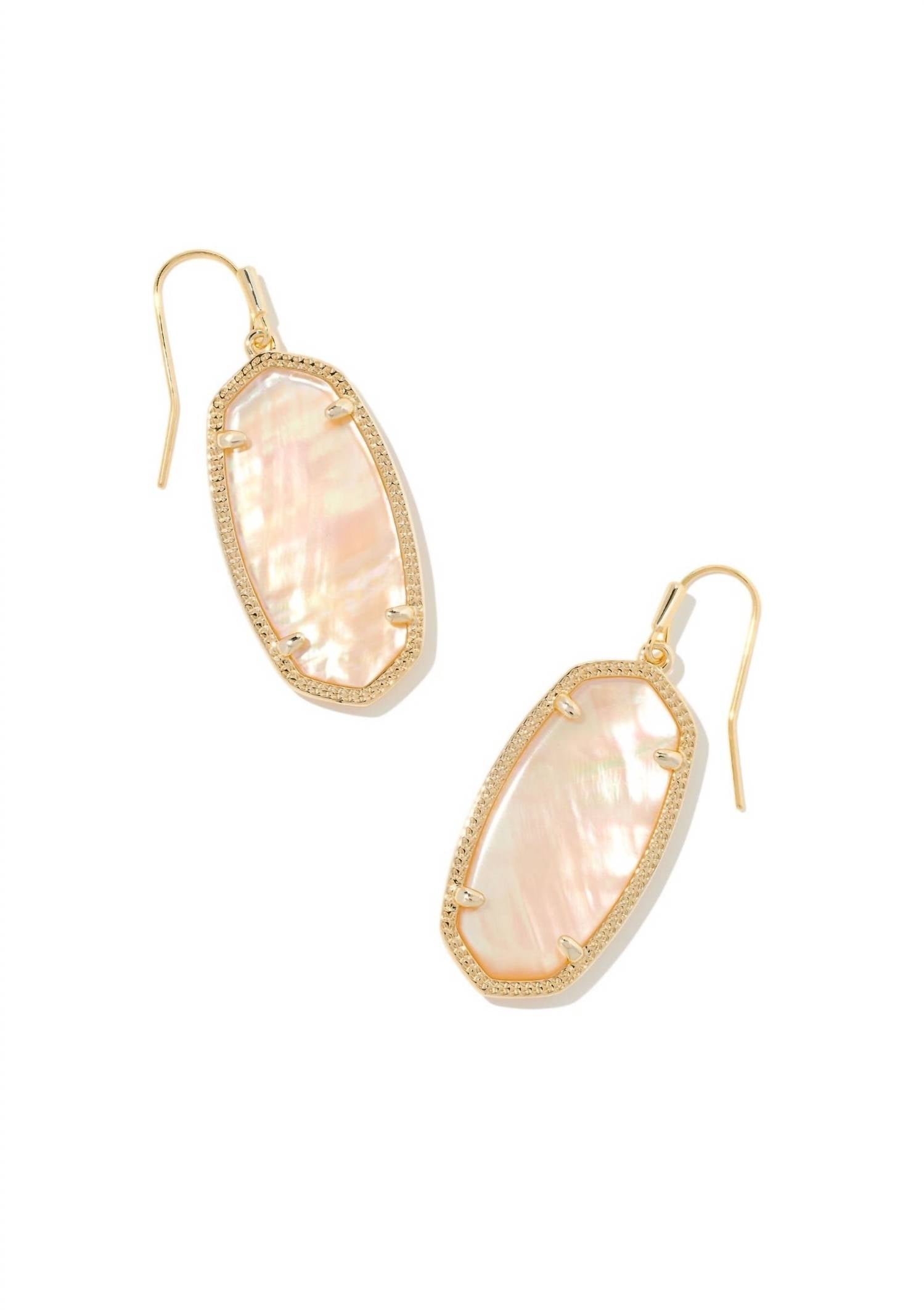 KENDRA SCOTT Elle Earrings in Gold/Golden Abalone