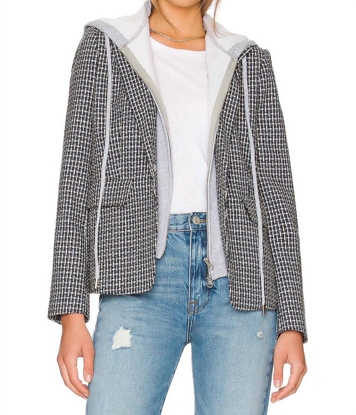 CENTRAL PARK WEST Clarke Dickie Blazer in Blue/White