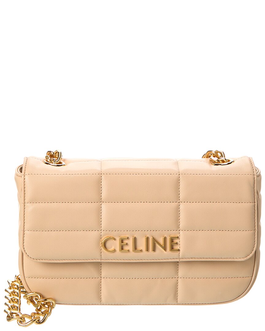 CELINE CELINE Monochrome Quilted Leather Shoulder Bag