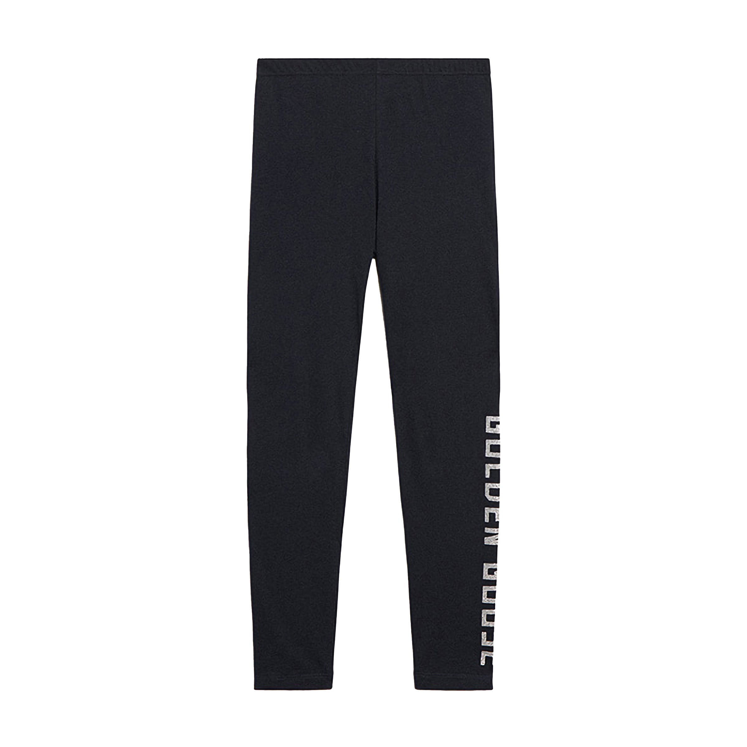 GOLDEN GOOSE Black Logo Leggings