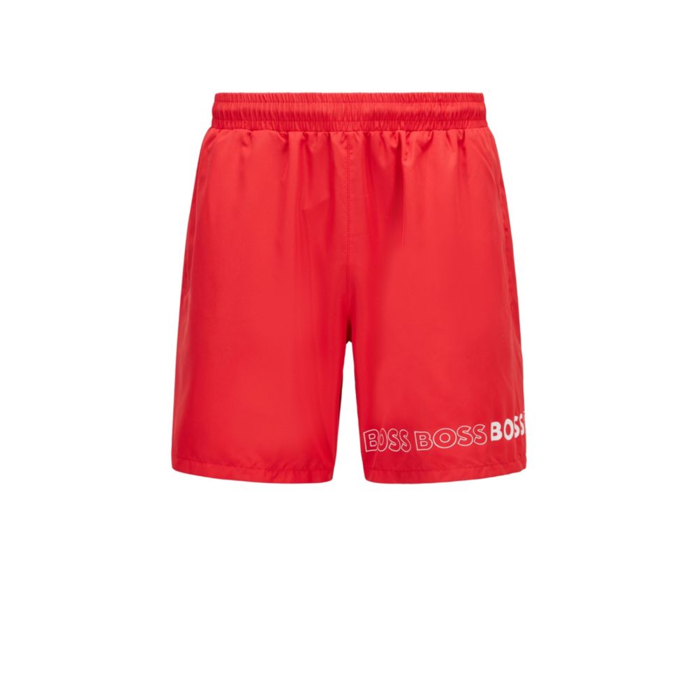 HUGO BOSS Recycled-material swim shorts with repeat logos