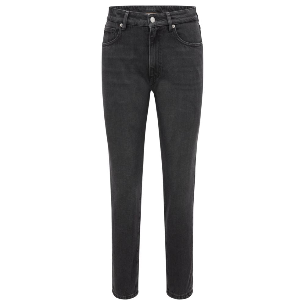 HUGO BOSS Relaxed-fit mom jeans in faded-black rigid denim