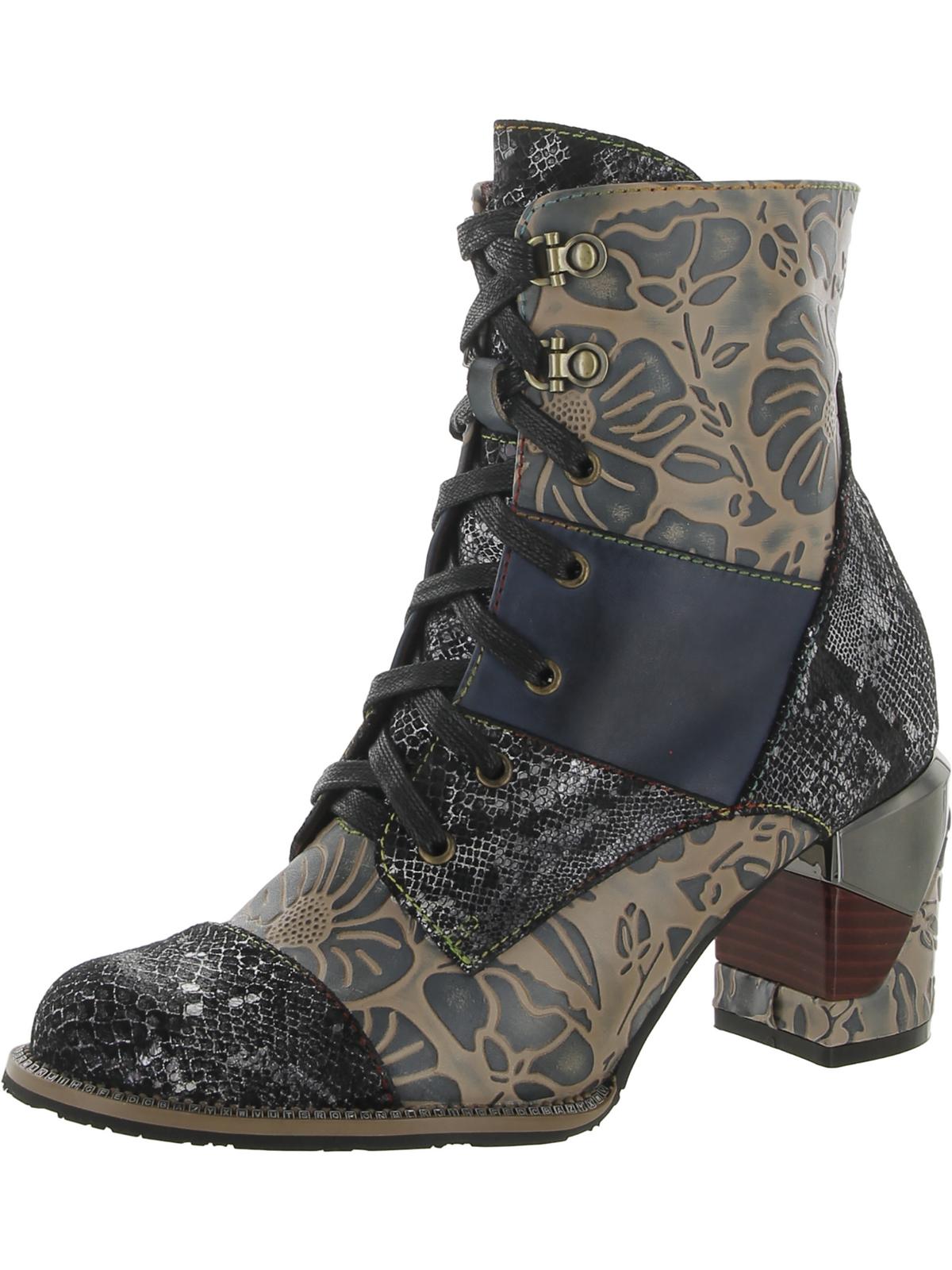 Shop L'artiste By Spring Step Aboot-blum Womens Leather Colorblock Combat & Lace-up Boots In Multi