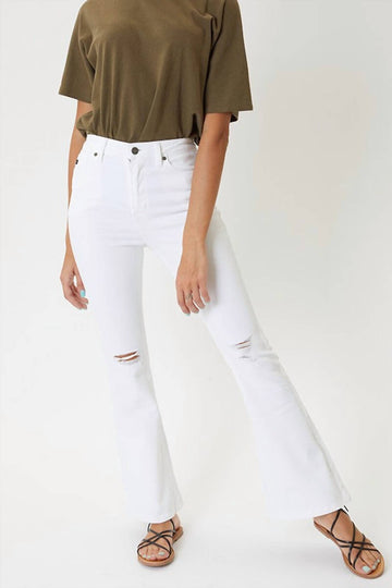 Kancan crystal bootcut jeans - petite in white