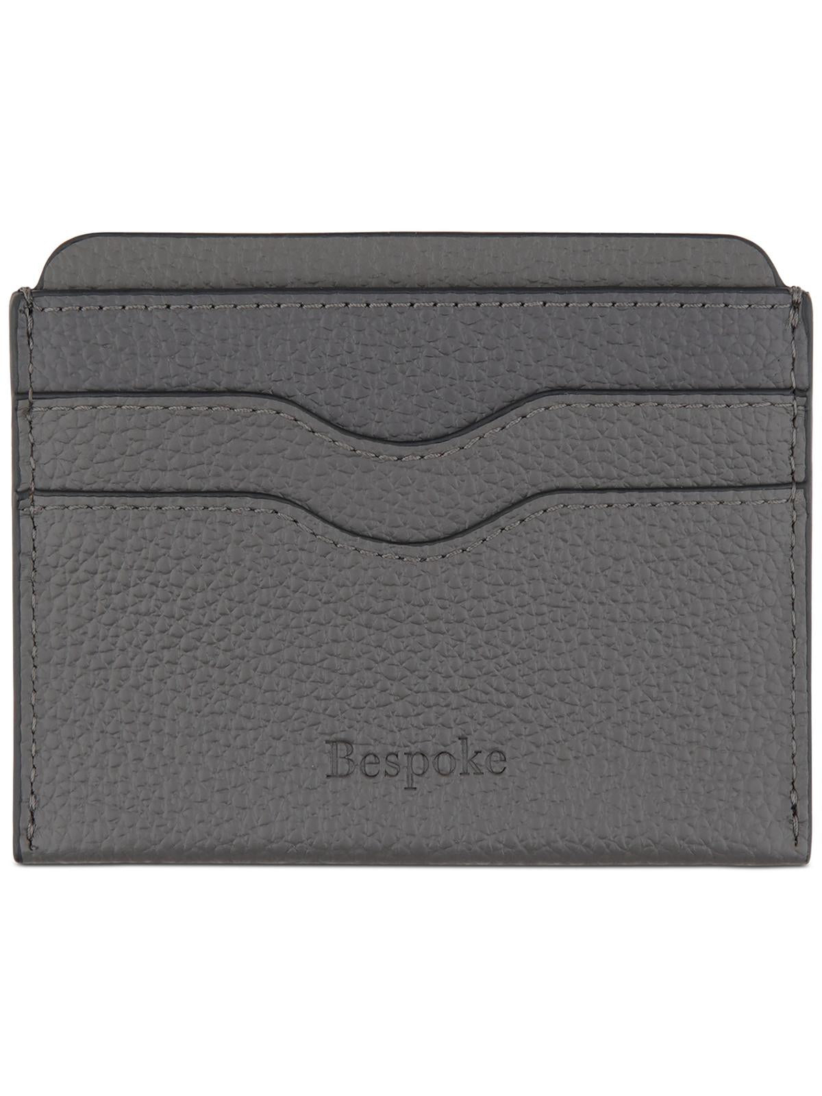 Shop Bespoke Womens Leather Slim Card Case In Grey