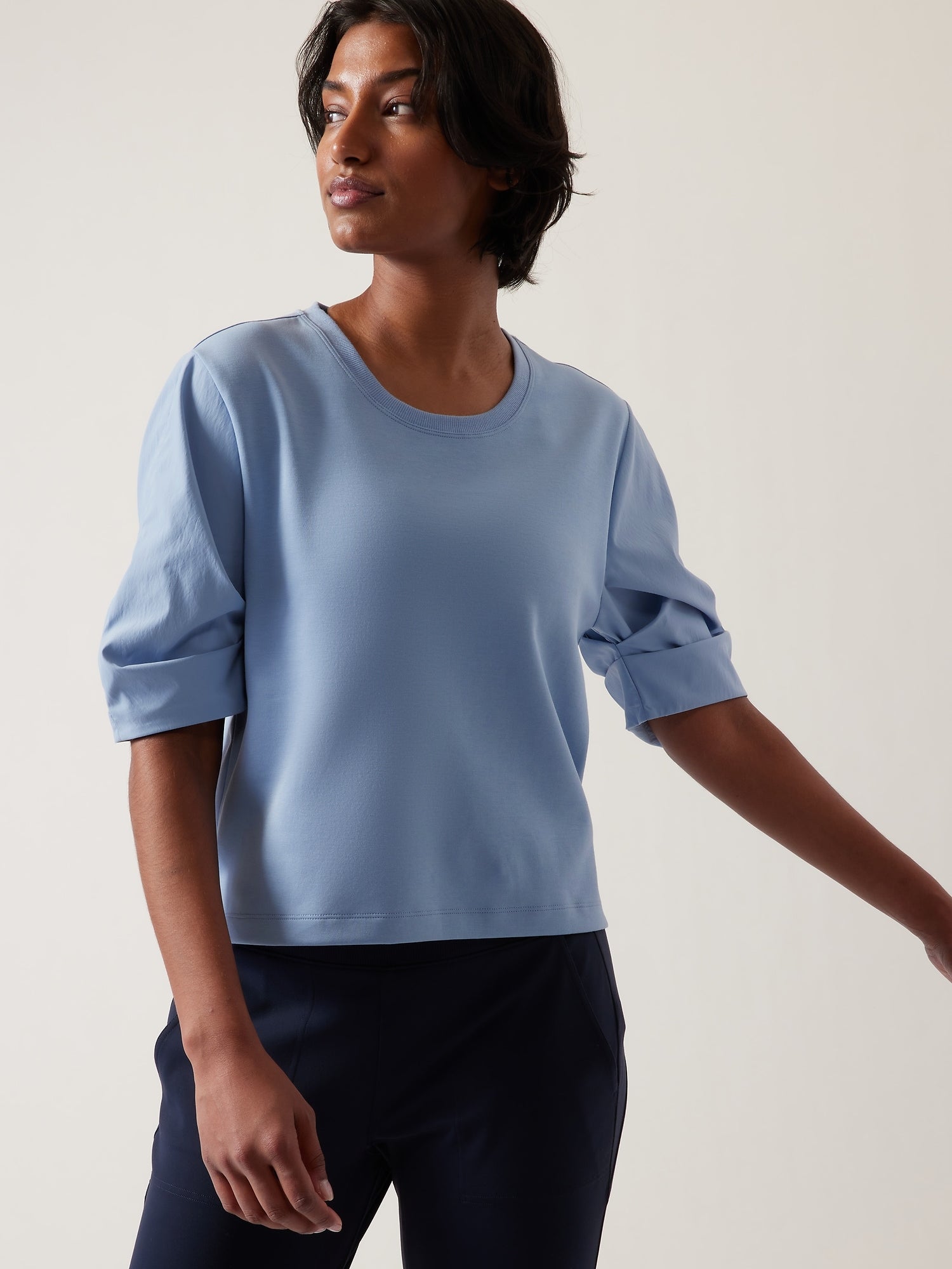 Athleta Harlow Hybrid Tee In Blue | ModeSens