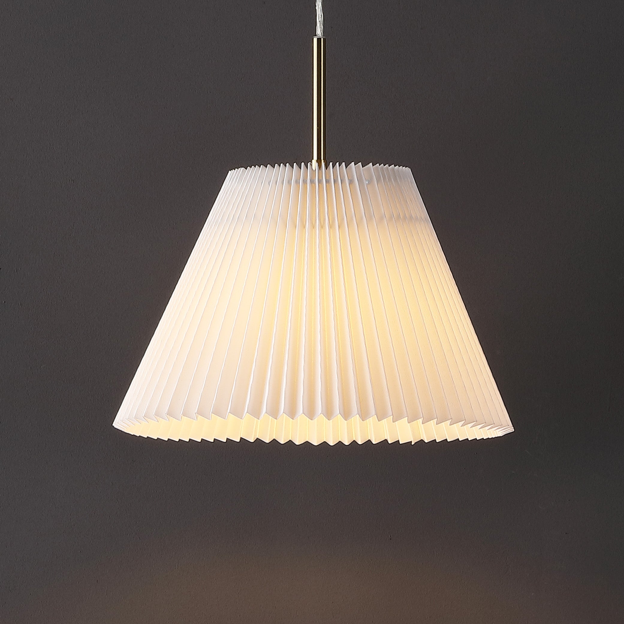 Shop Jonathan Y Alden 14.25" 1-light Classic French Country Iron Led Pendant With Pleated Shade, Brass Gold/white