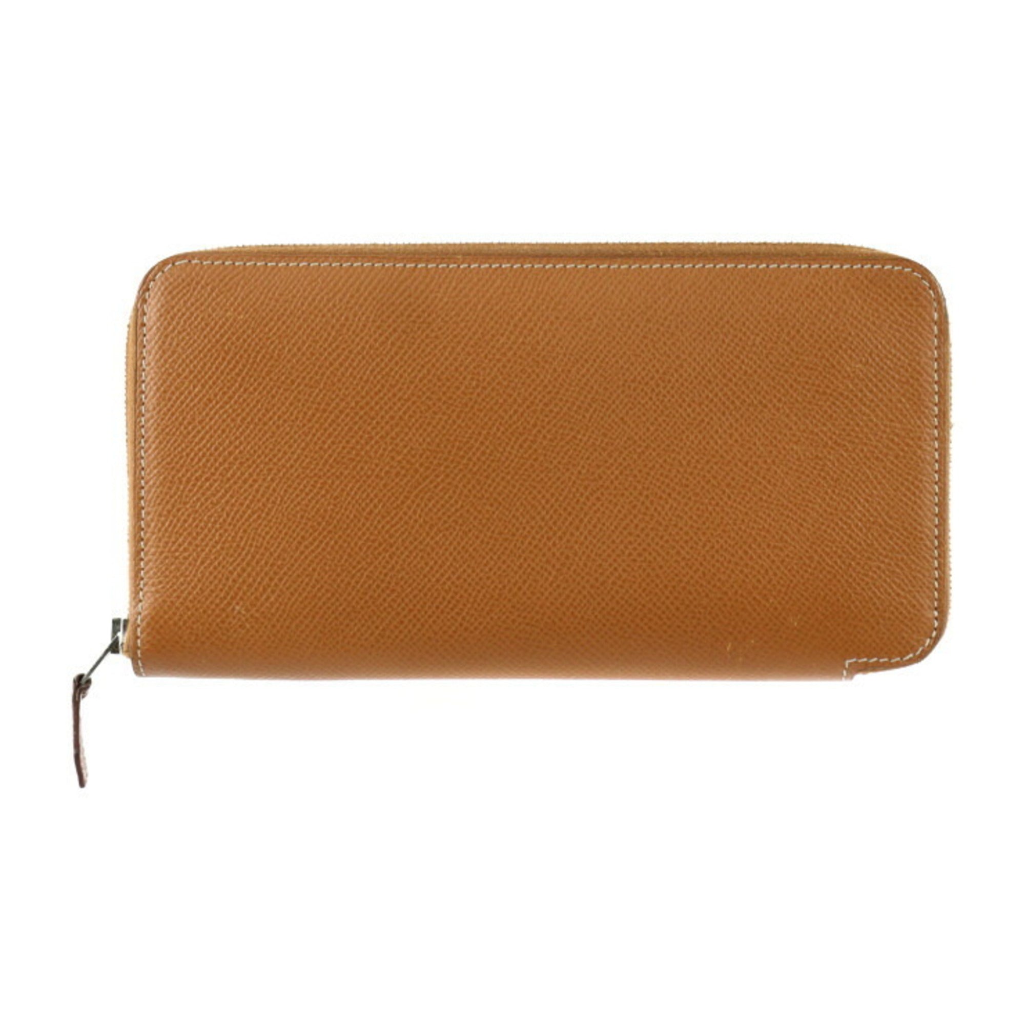 Shop Hermes Silk'in Leather Wallet () In Brown