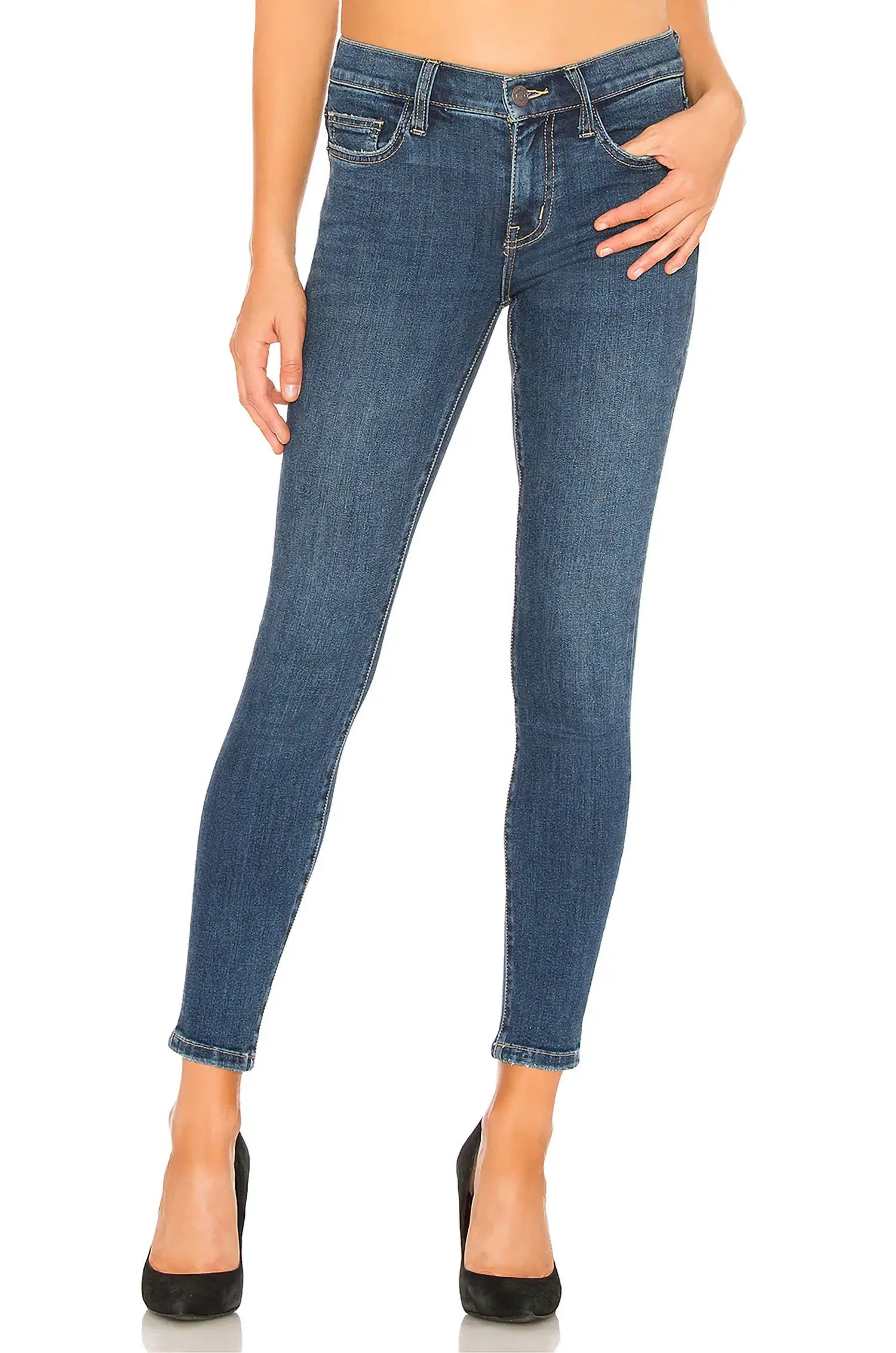 Current/Elliott the stiletto jean in 1 year worn stretch indigo