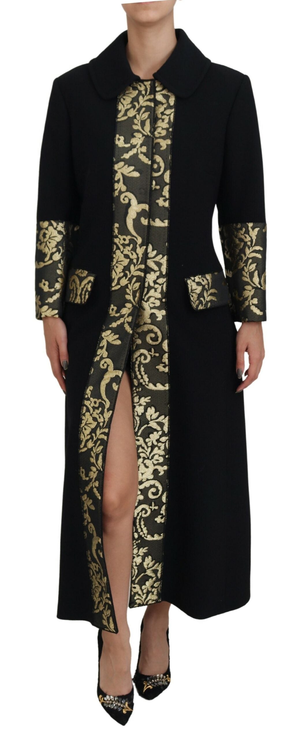 DOLCE & GABBANA Dolce & Gabbana   Jacquard Long Trench Coat Women's Jacket