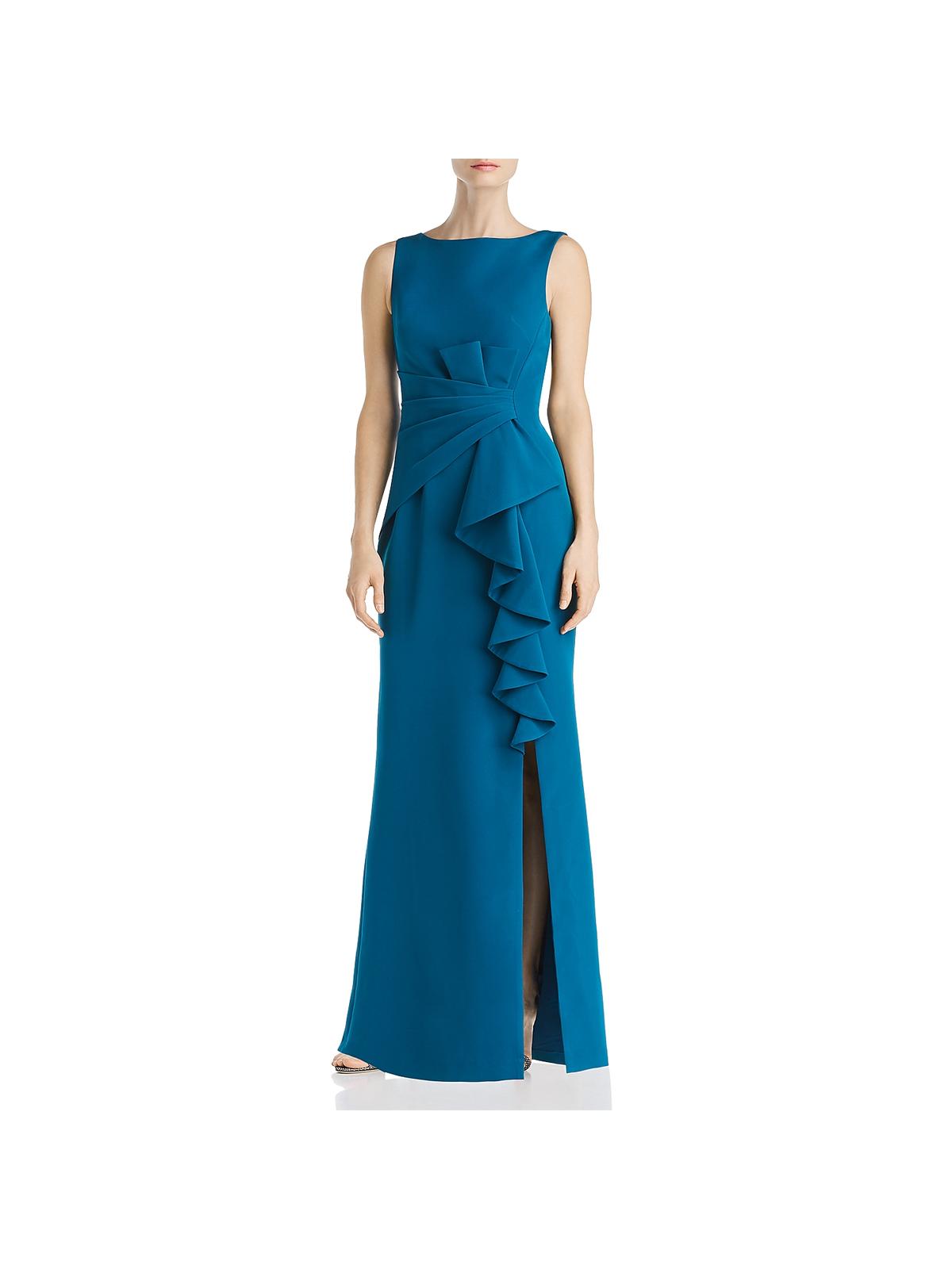 Eliza J Sleeveless Cascading-ruffle Gown In Blue | ModeSens