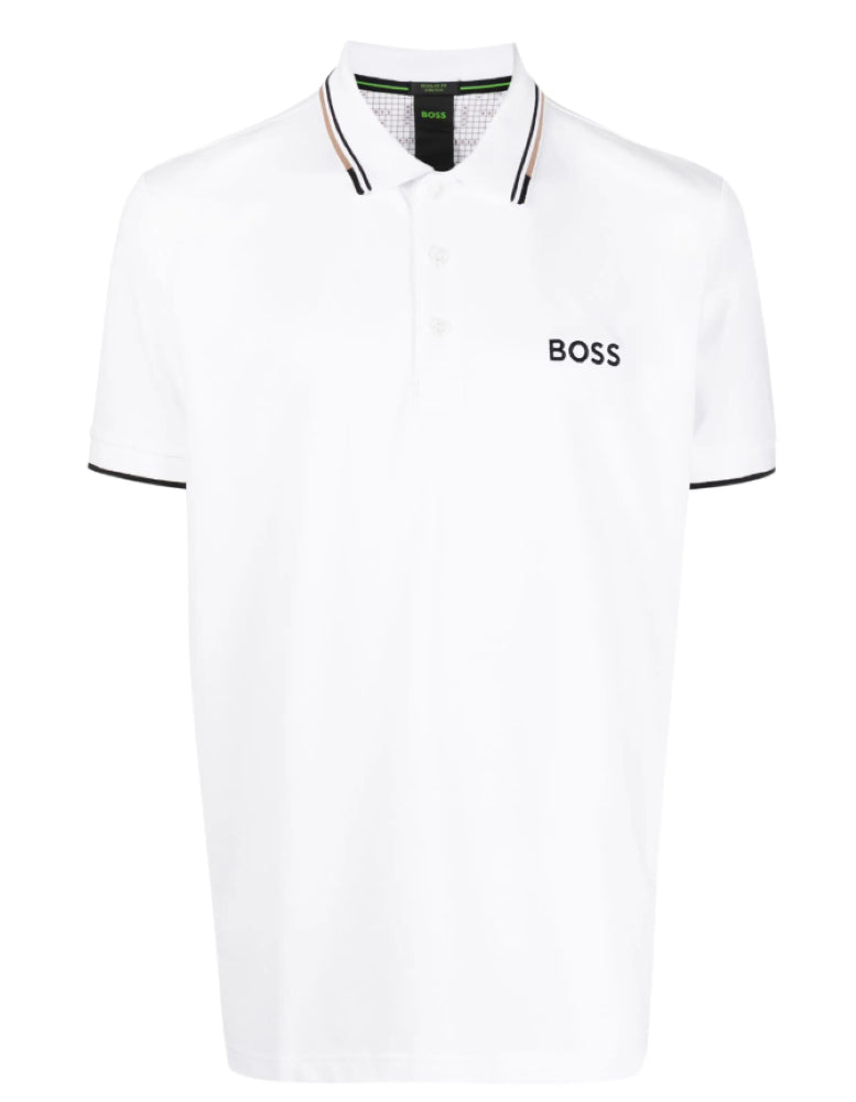 Shop Hugo Boss Men Paddy Pro Polo Shirt Ice White Short Sleeve T-shirt