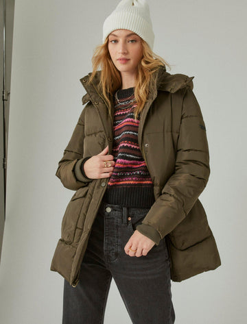 Lucky Brand womens oversized puffer coat