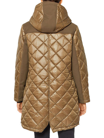 Sanctuary womens mixed media winter quilted coat