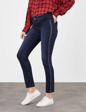 Mac dream slim jeans with cuccin strip in dark wash