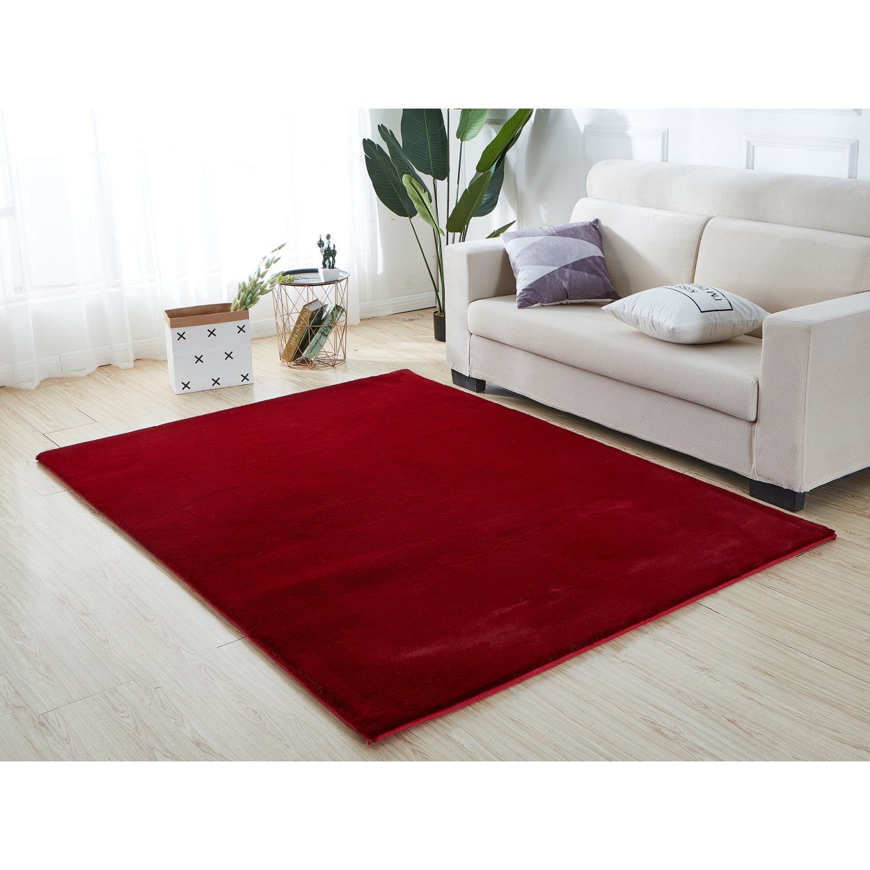 Shop Simplie Fun Lily Luxury Chinchilla Faux Fur Rectangular Area Rug