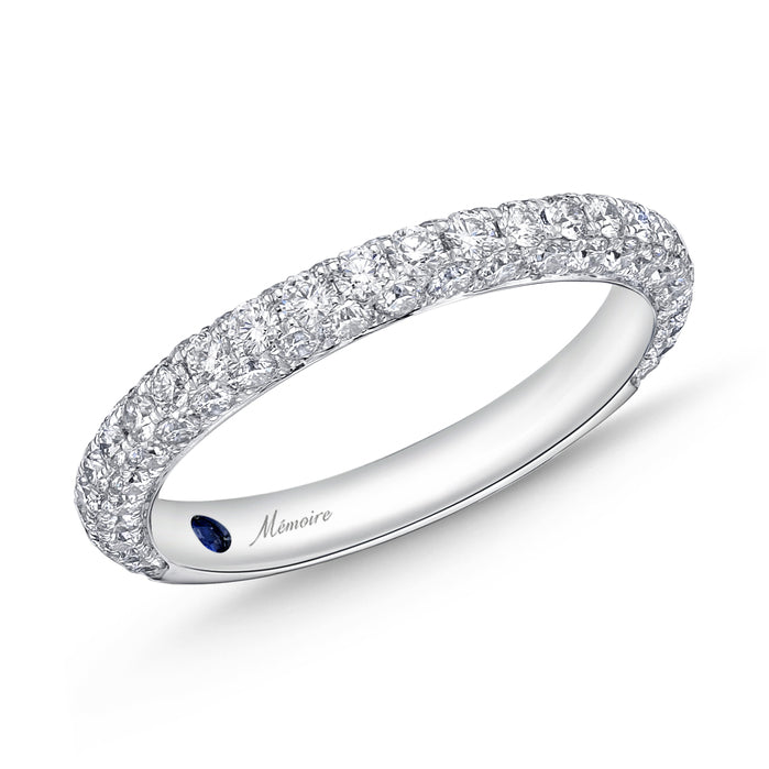 Memoire Pave 3/4 Round Band Matching Ring, 1st Ser., Mdl 03 In Silver