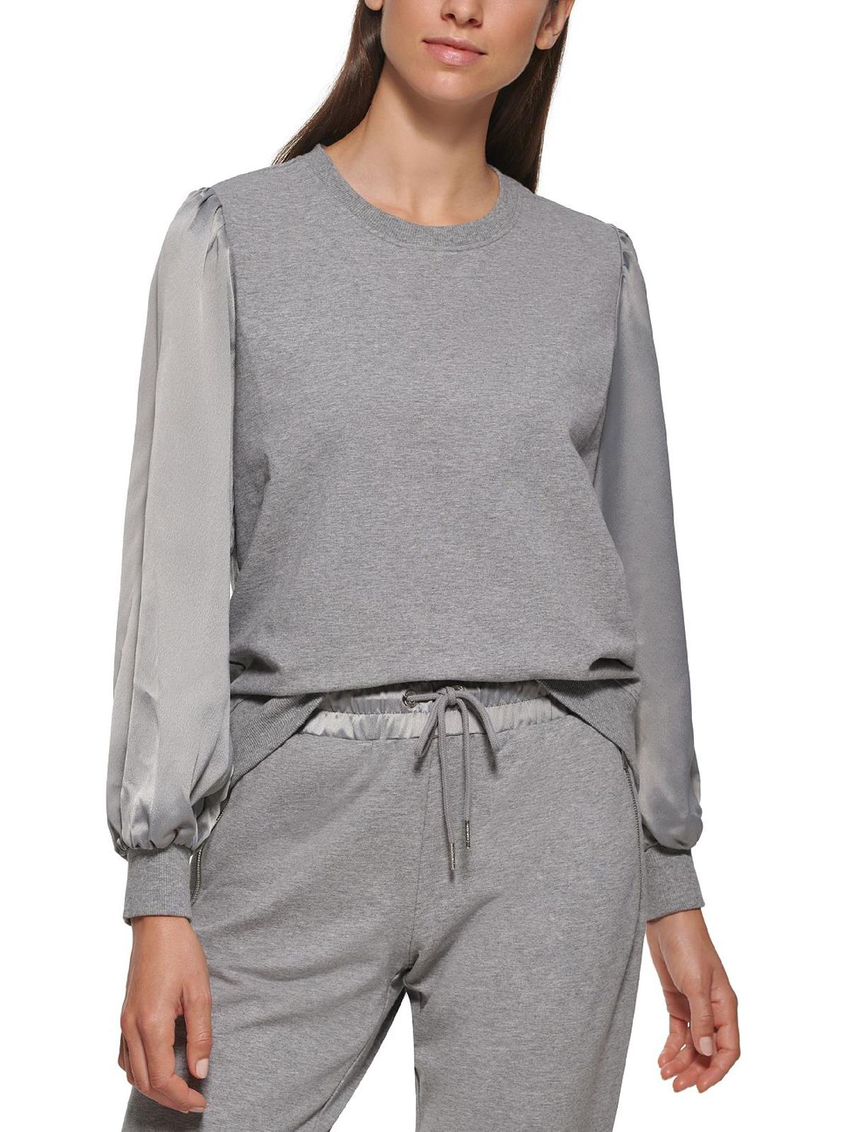 Calvin Klein Womens Cold Weather Crewneck Sweatshirt In Grey | ModeSens