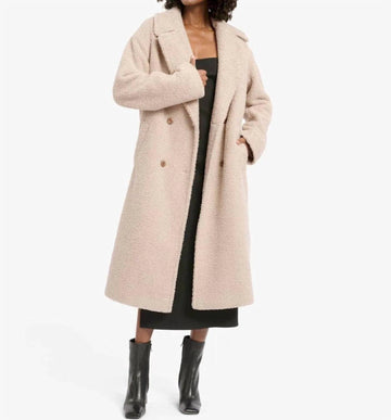 Splendid sivan boucle coat in tan