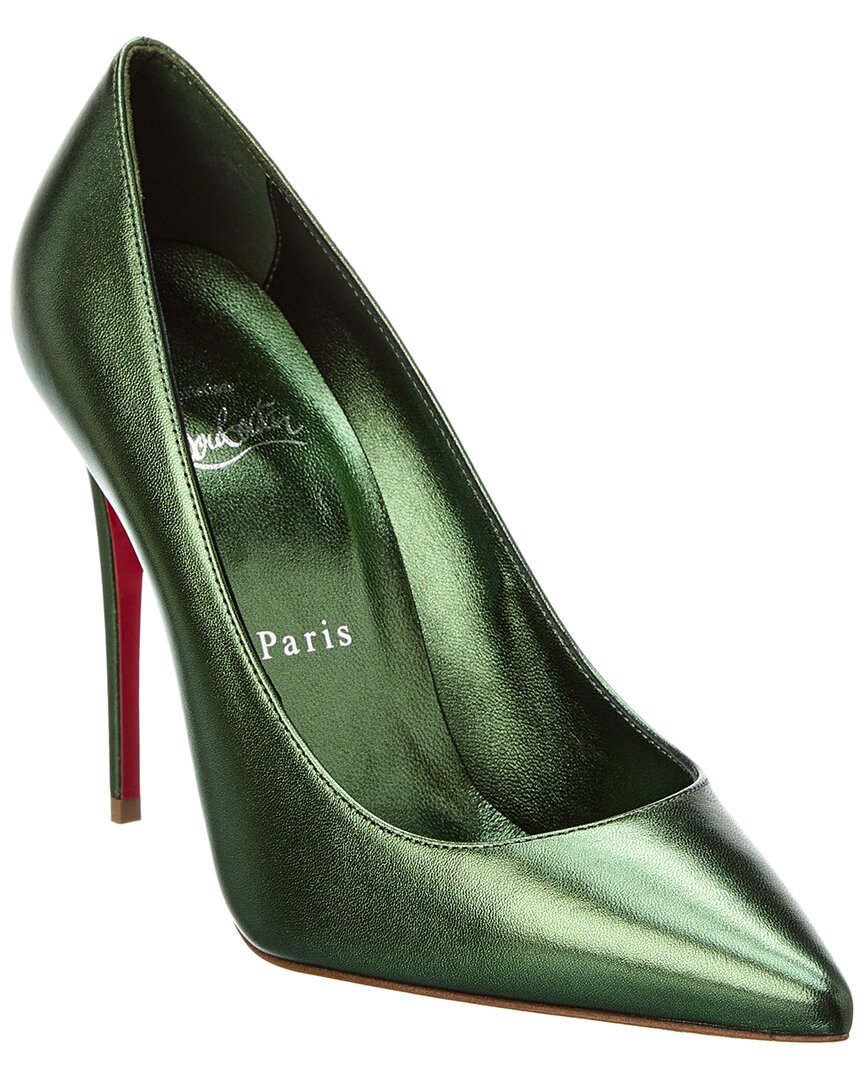 Shop Christian Louboutin Kate 100 Leather Pump In Green