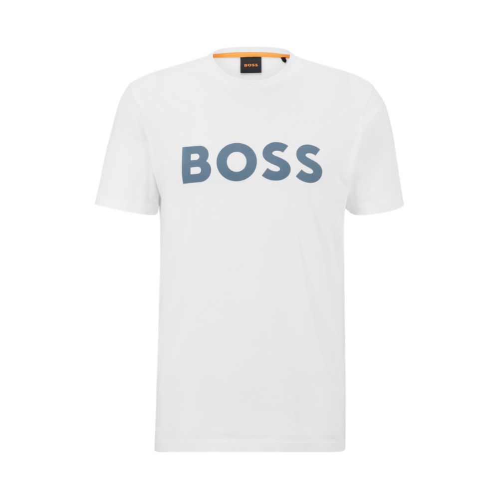 HUGO BOSS Cotton-jersey T-shirt with rubber-print logo