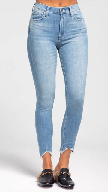 7 For All Mankind high waist ankle skinny jean in light wash