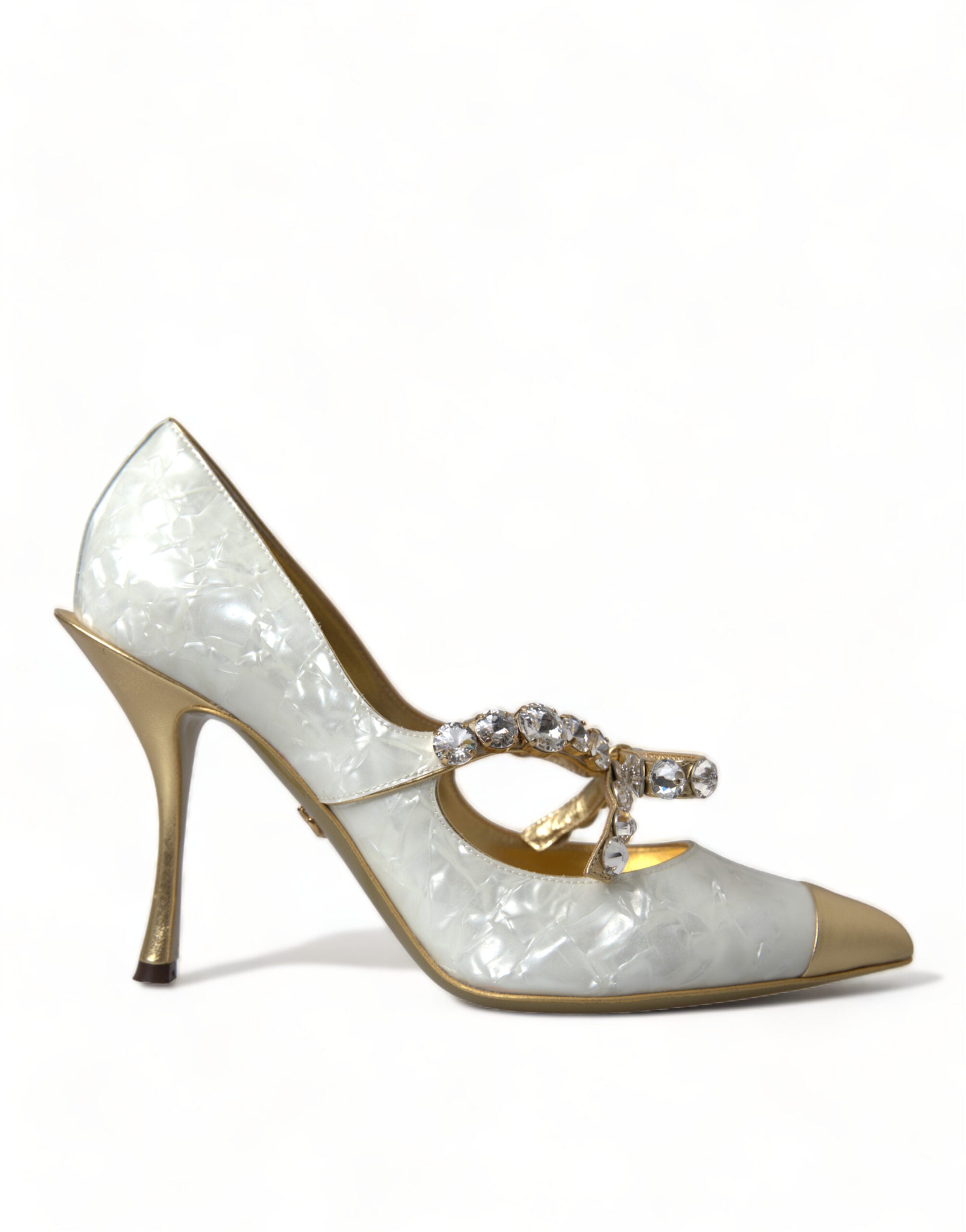 DOLCE & GABBANA Dolce & Gabbana  Mary Jane Crystal ivory Pumps Women's Shoes