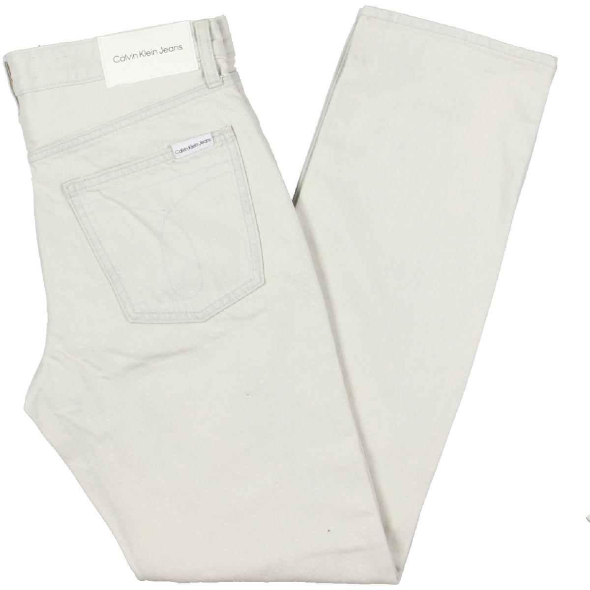 Shop Calvin Klein Jeans Est.1978 Mens Straight Leg Denim Straight Leg Jeans In White