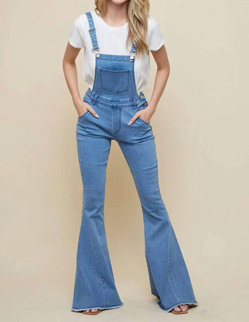 Saints & Hearts overalls flared denim in light denim