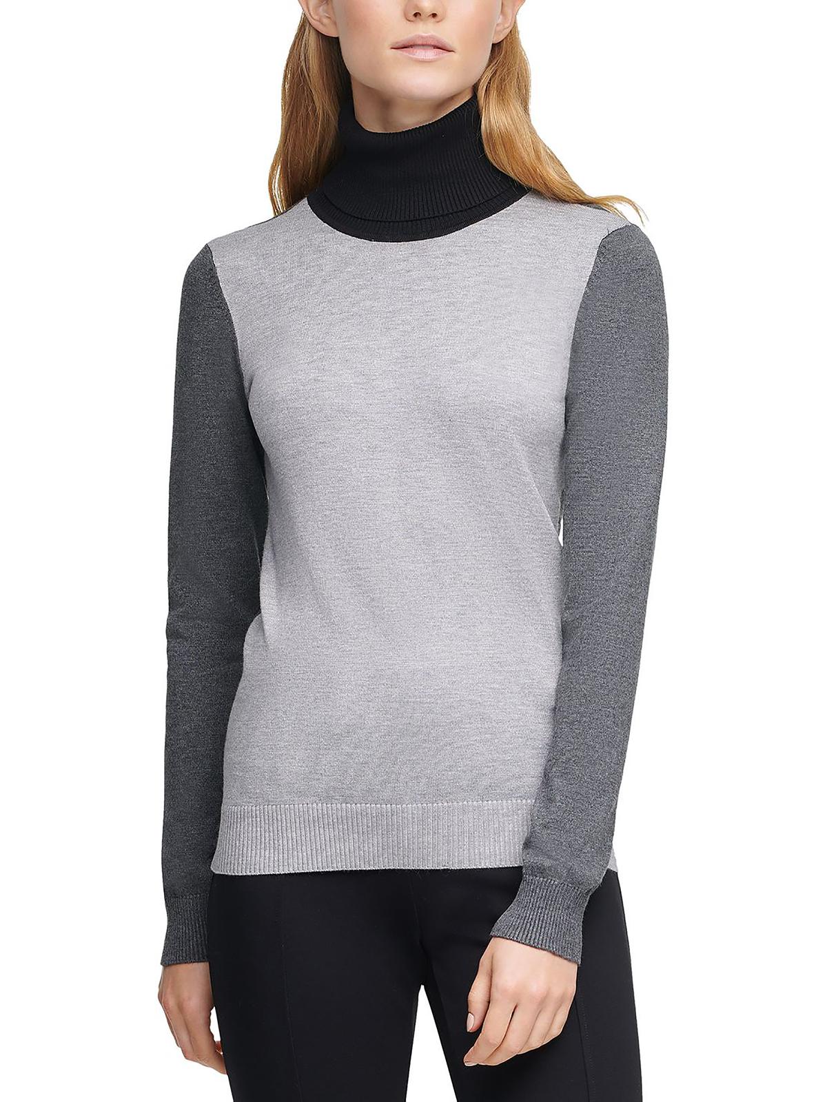 Calvin Klein Womens Colorblock Pullover Turtleneck Sweater In Grey |  ModeSens