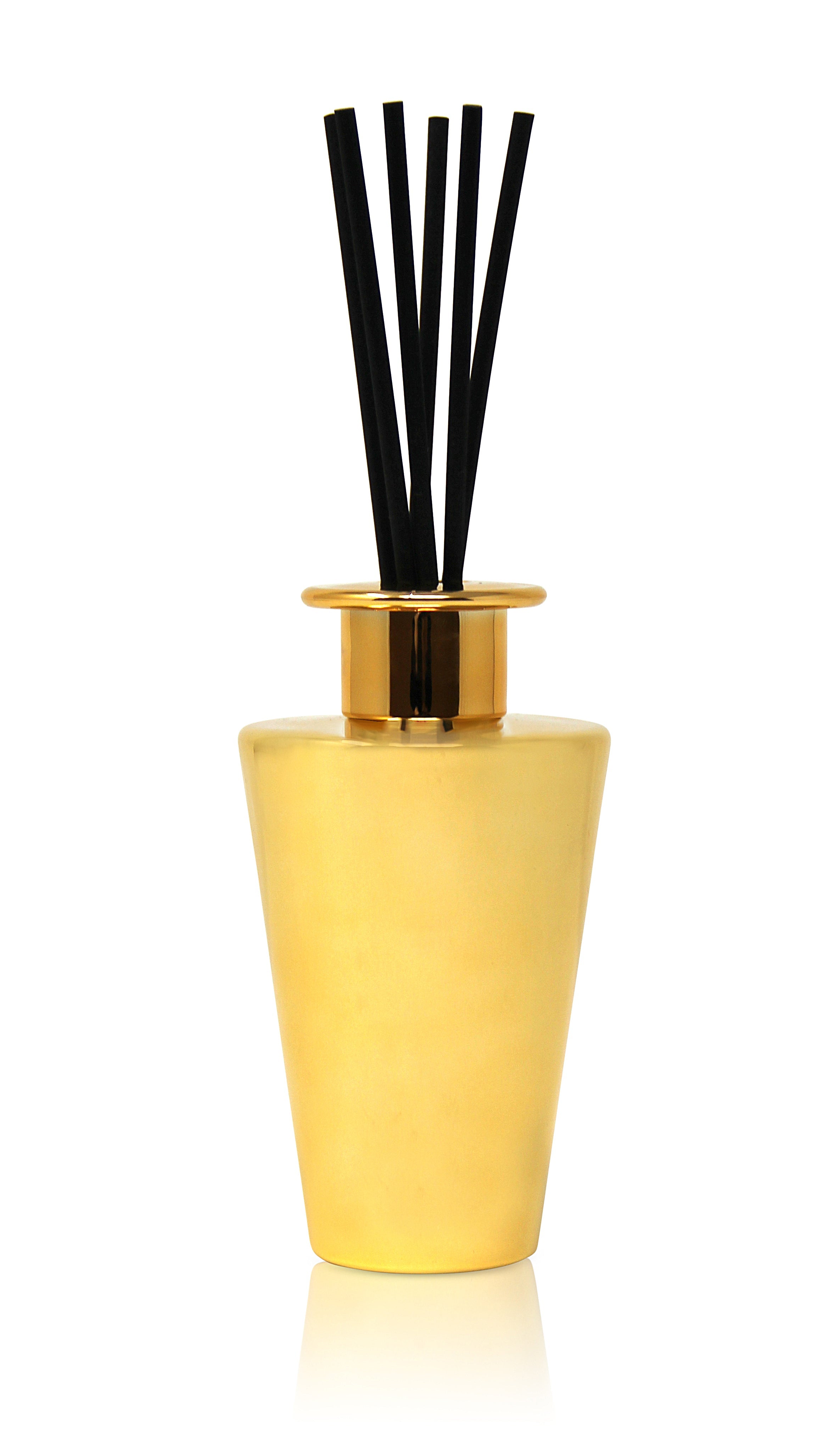 VIVIENCE Polished Gold Reed Diffuser, "Zen Tea" Scent