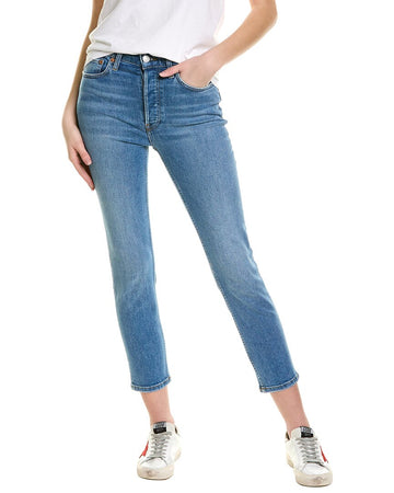 RE/DONE 90s light azure high-rise ankle crop jean