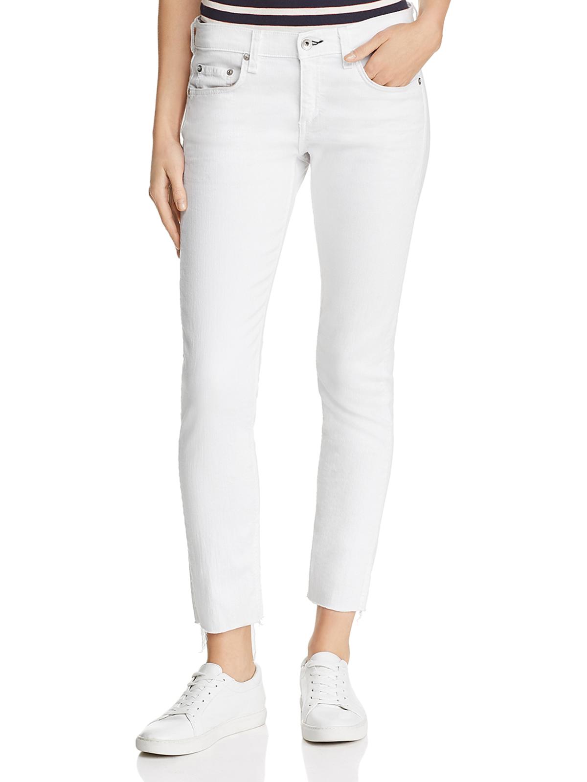 Rag & Bone Dre Low Rise Ankle Slim Boyfriend Jeans In White