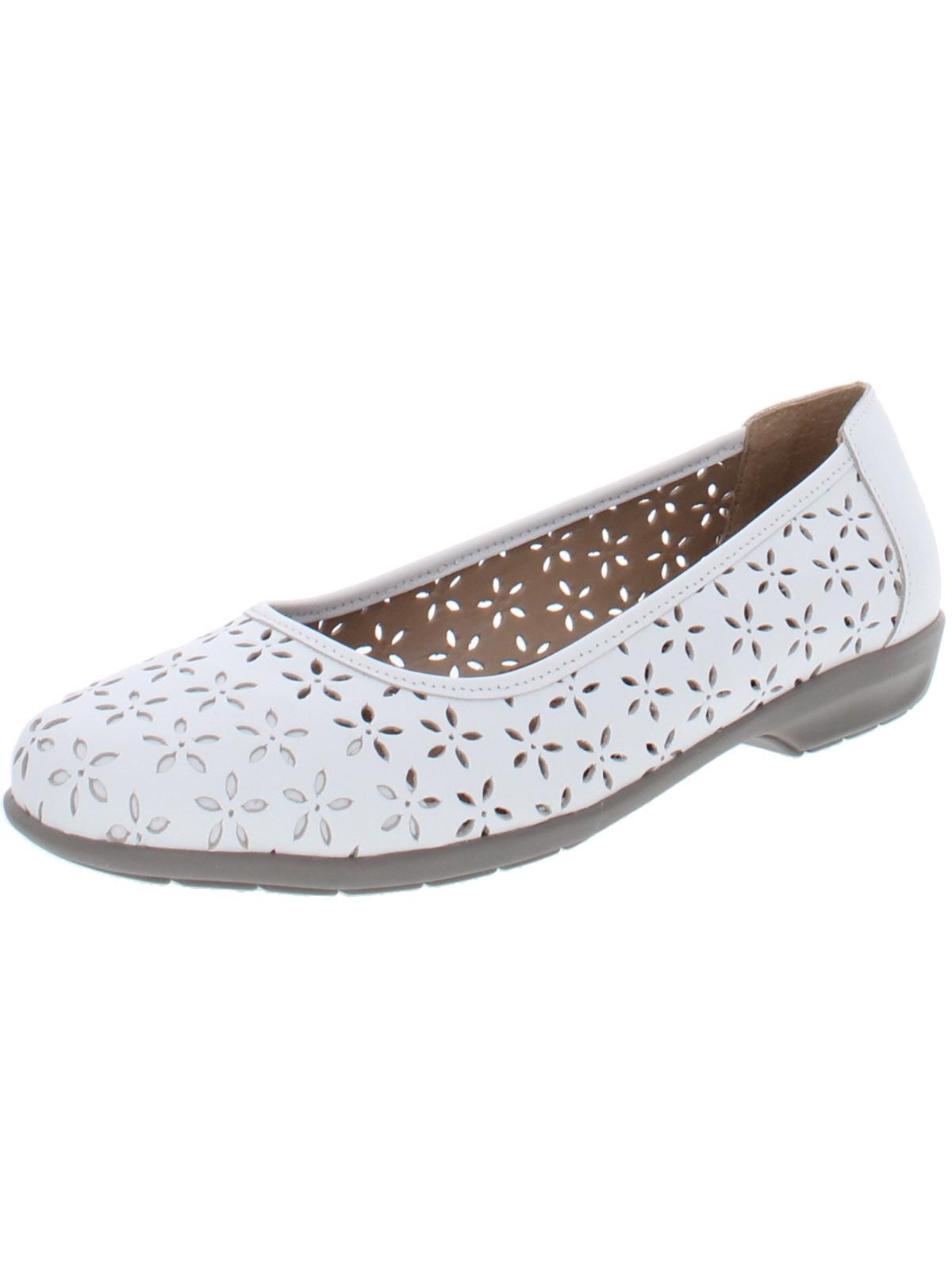 Shop Walking Cradles Finn Womens Leather Comfort Ballet Flats In White