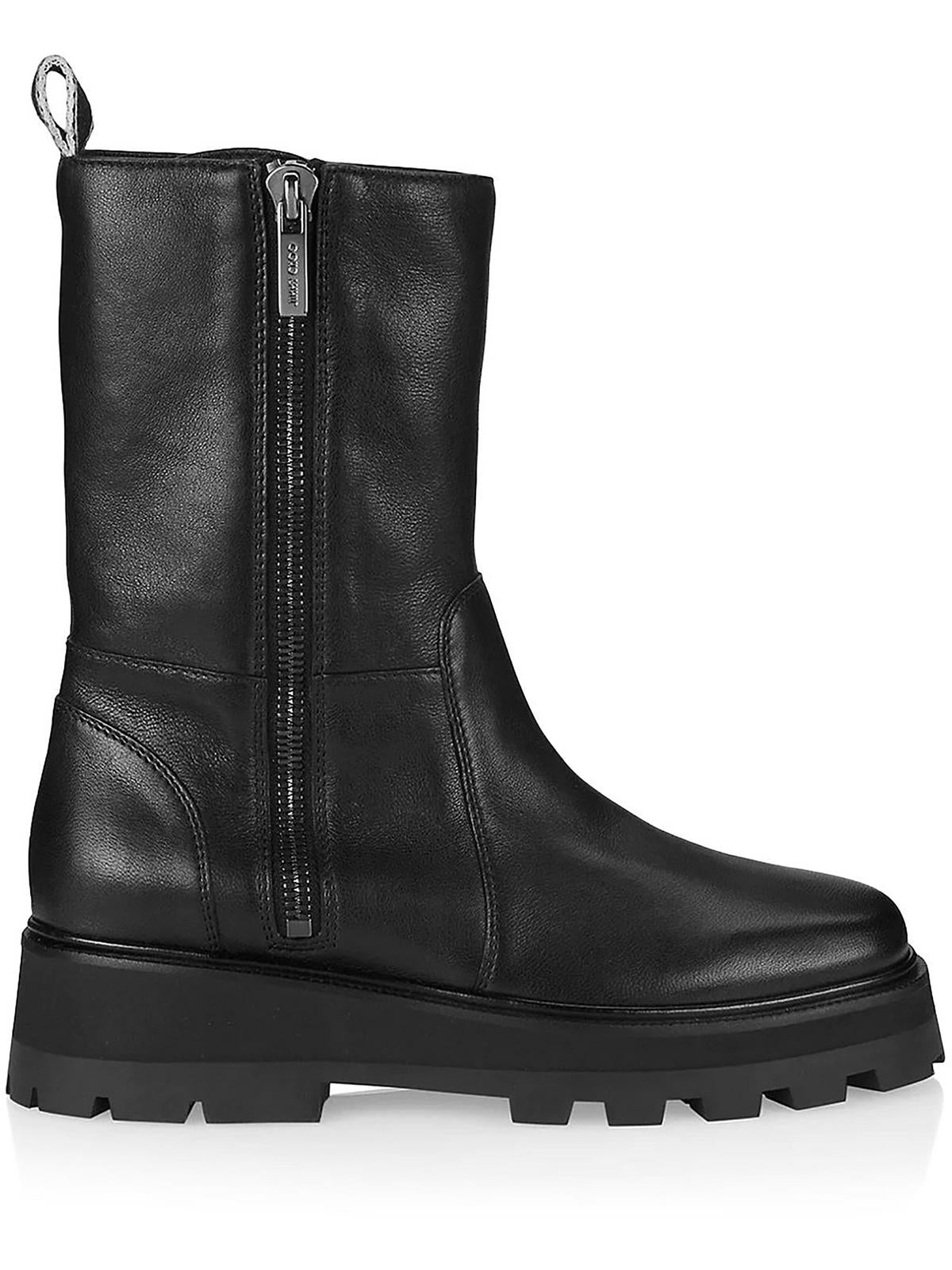 JIMMY CHOO Bayu  Womens Leather Pull On Mid-Calf Boots