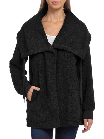 Bagatelle womens faux sherpa walker wrap coat
