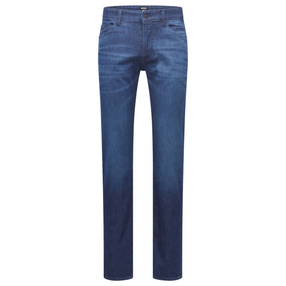 HUGO BOSS Regular-fit jeans in lightweight blue Italian denim