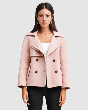 Belle&Bloom im yours wool blend peacoat - blush