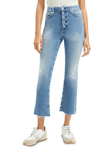 7 For All Mankind luxe vintage womens denim ultra high rise straight leg jeans