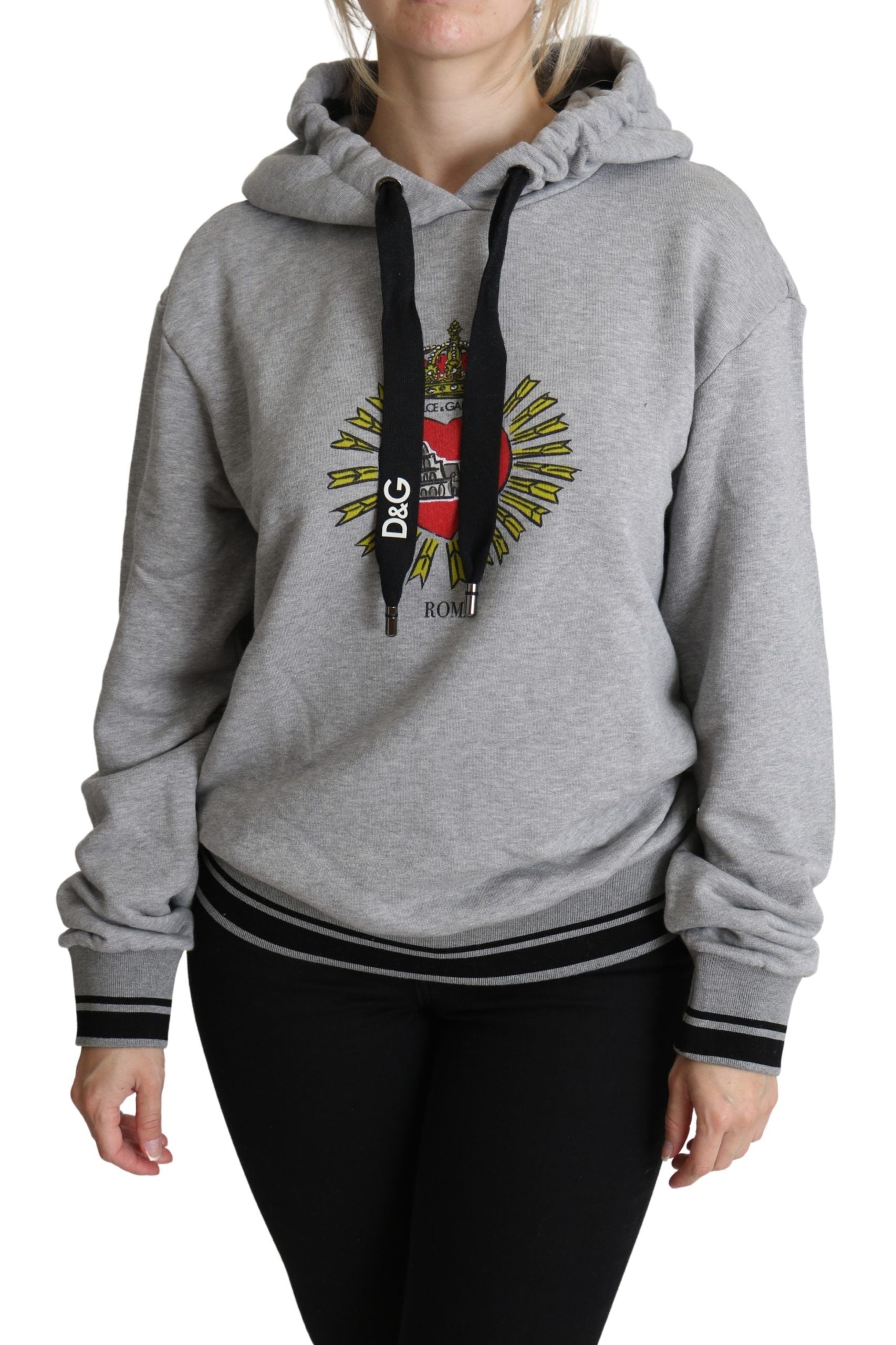 DOLCE & GABBANA Dolce & Gabbana  Printed Hooded Exclusive Logo Women's Sweater