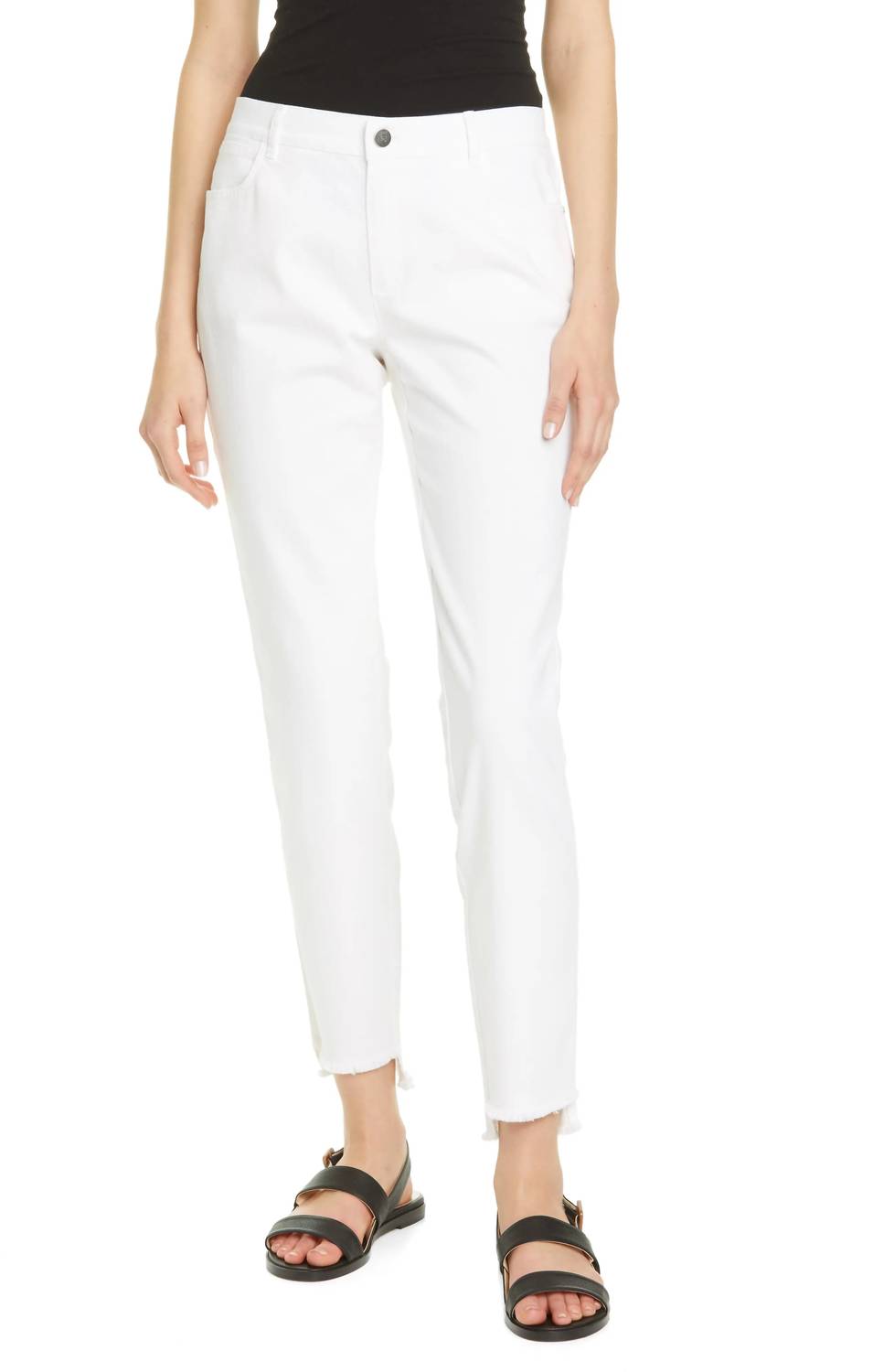 LAFAYETTE 148 Mercer Step Hem Jean in White