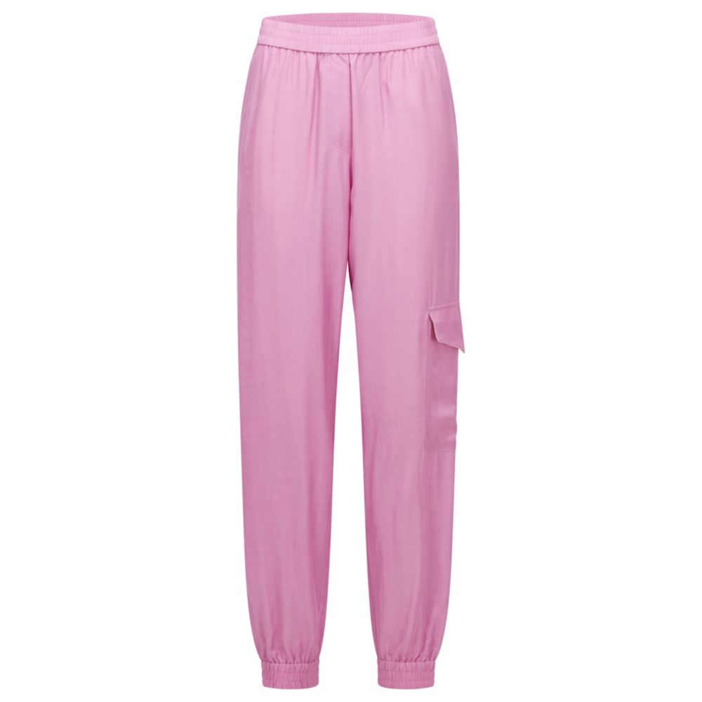 HUGO BOSS Relaxed-fit tracksuit bottoms in satin with TENCEL Modal