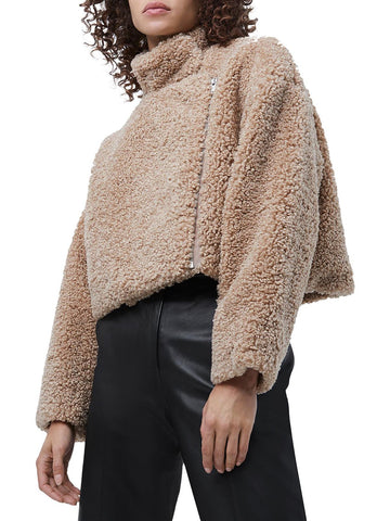 French Connection womens cropped active faux fur coat